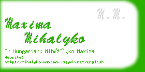 maxima mihalyko business card